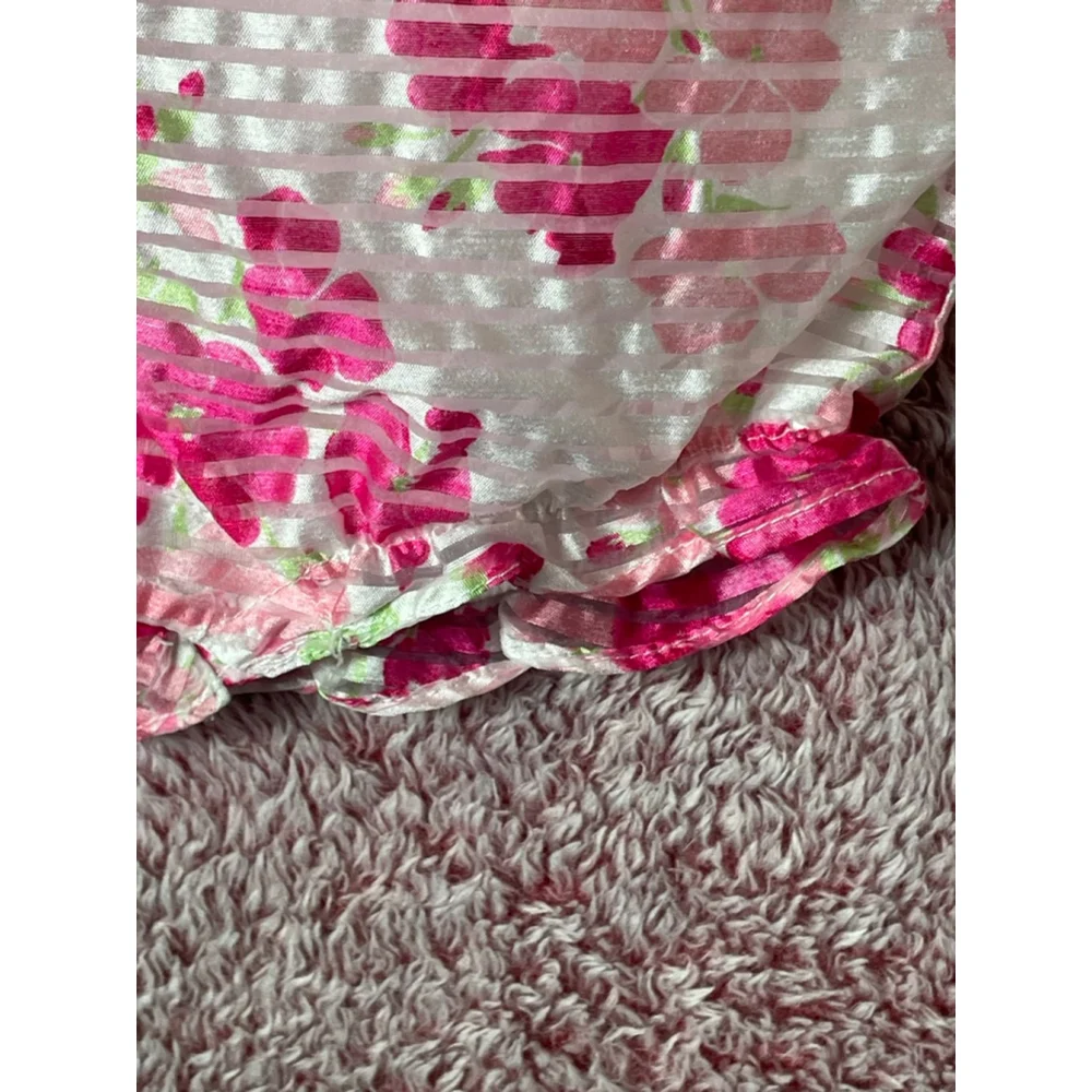 Baby Gymboree White Pink Floral Sleeveless Bodysuit 3-6 Months